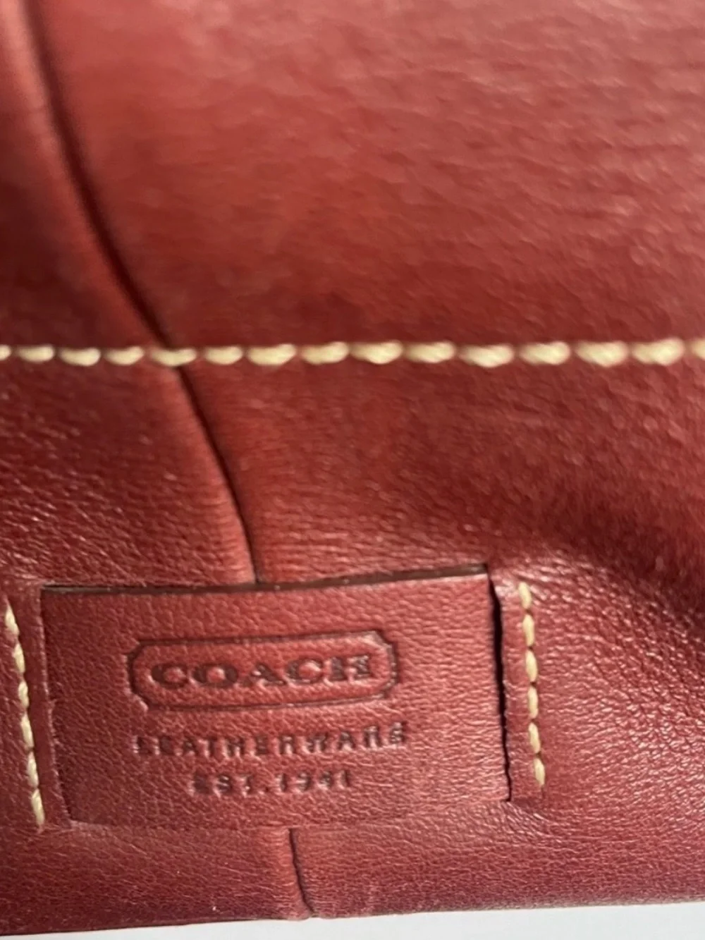 Vintage Coach Hampton Leather Tote #7757 Cognac Brown - Picture 4 of 7